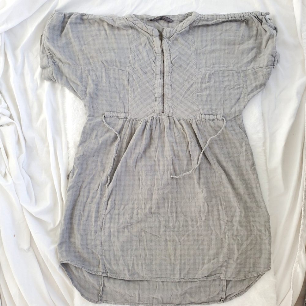 Zara Basic Adjustable Short Sleeve Top Tunic S - image 3